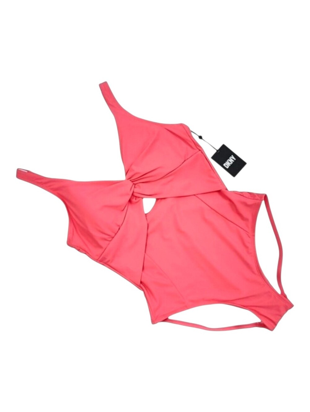 NWT DKNY Women's Pink Twist Front Cutout One Piece Swimsuit Pink 16